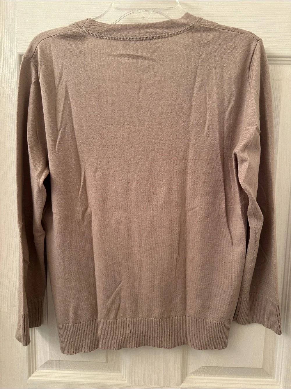 Tory Burch Dusty Taupe Button-Front V-Neck Cardigan - Picture 2 of 5